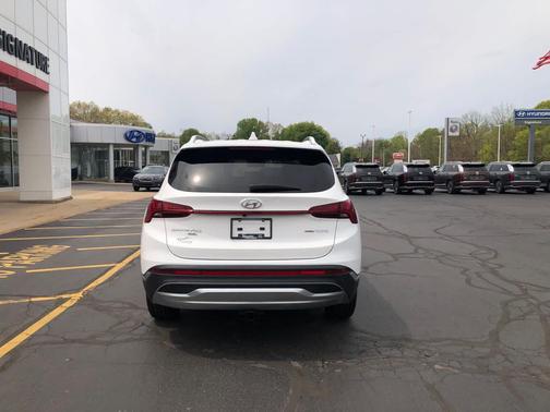 Cream White 2021 Hyundai SANTA FE HEV Blue