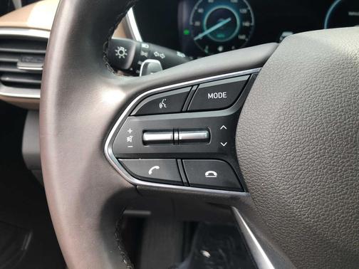 Cream White 2021 Hyundai SANTA FE HEV Blue
