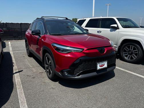 Barcelona Red Metallic/Jet Black 2023 Toyota Corolla Hybrid SE