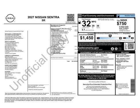 Scarlet Ember 2027 Nissan Sentra SR