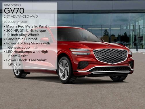 Red 2026 Genesis GV70 2.5T Advanced
