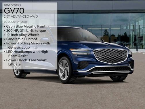 Capri Blue 2026 Genesis GV70 2.5T Advanced