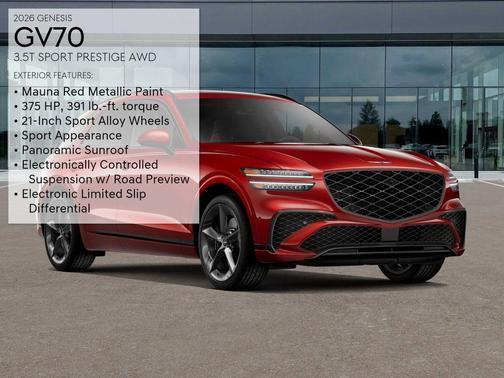 Red 2026 Genesis GV70 3.5T Sport Prestige