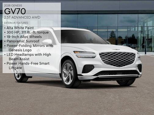 Alta White 2026 Genesis GV70 2.5T Advanced