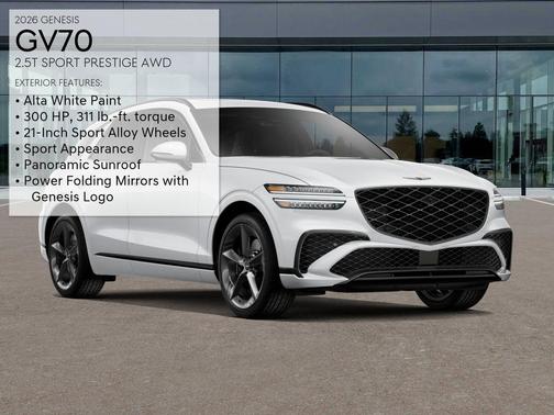Alta White 2026 Genesis GV70 2.5T Sport Prestige