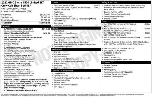 Satin Steel Metallic 2022 GMC Sierra 1500 SLT
