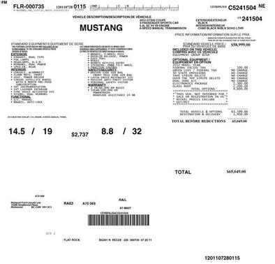 Black 2012 Ford Shelby GT500 Base