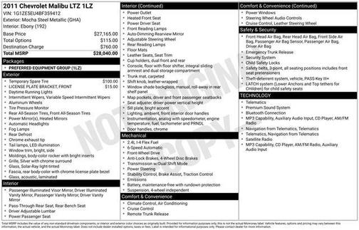 Mocha Steel Metallic 2011 Chevrolet Malibu LTZ