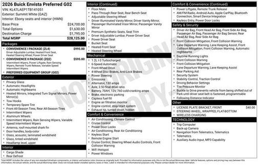 Summit White 2026 Buick Envista Preferred FWD