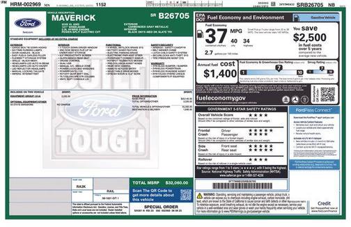 Carbonized Gray Metallic 2025 Ford Maverick XL