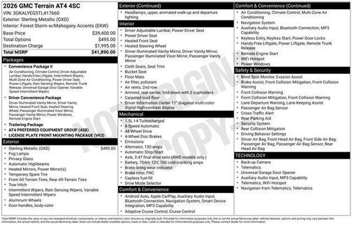 Sterling Metallic 2026 GMC Terrain AWD AT4