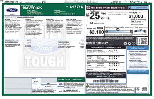 Blue 2025 Ford Maverick XL