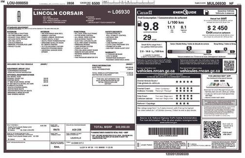 White 2021 Lincoln Corsair Standard