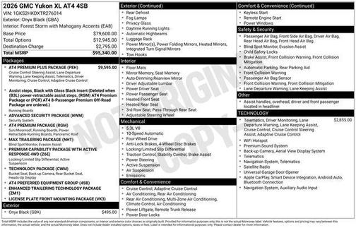 Onyx Black 2026 GMC Yukon XL 4WD AT4
