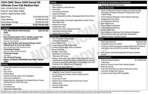 Onyx Black 2024 GMC Sierra 3500 Denali