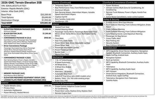 Rapids Metallic 2026 GMC Terrain AWD Elevation