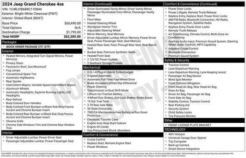 Bright White Clearcoat 2024 Jeep Grand Cherokee 4xe Base