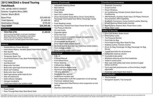 Graphite Mica 2012 Mazda Mazda3 s Grand Touring