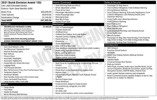 Satin Steel Metallic 2021 Buick Envision AWD Avenir