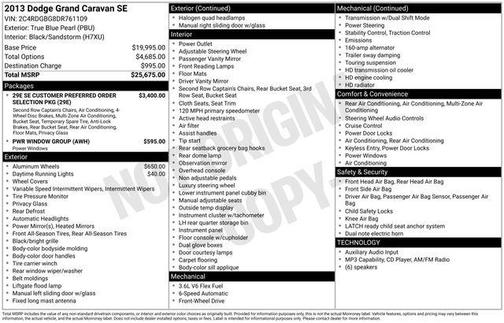 True Blue Pearlcoat 2013 Dodge Grand Caravan SE