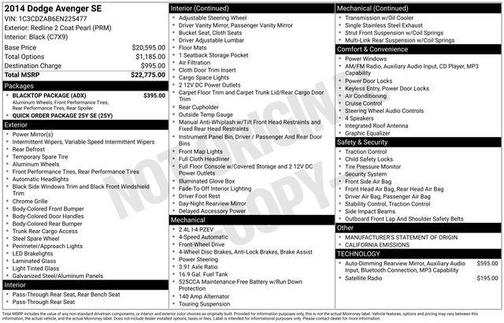 Redline 2 Coat Pearl 2014 Dodge Avenger SE