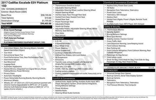 Black Raven 2017 Cadillac Escalade ESV Platinum