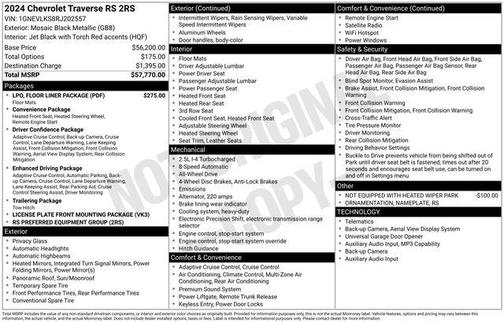 Mosaic Black Metallic 2024 Chevrolet Traverse RS