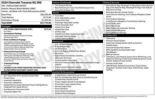 Mosaic Black Metallic 2024 Chevrolet Traverse RS