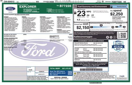 Gray Metallic 2026 Ford Explorer Platinum