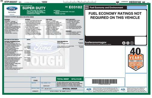 White Platinum Metallic Tri-Coat 2017 Ford F-350 Platinum