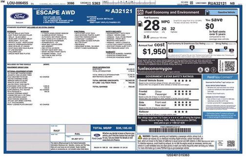 Agate Black Metallic 2024 Ford Escape ST-Line