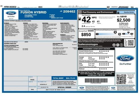 Blue Metallic 2018 Ford Fusion Hybrid S