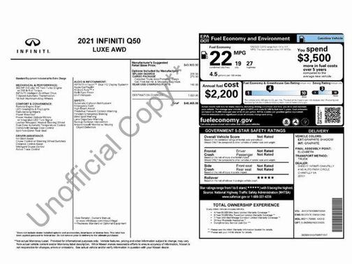2021 INFINITI Q50 3.0t LUXE