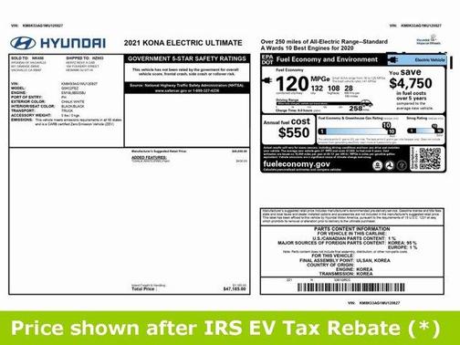 2021 Hyundai KONA EV Ultimate