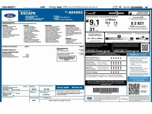 2025 Ford Escape Platinum