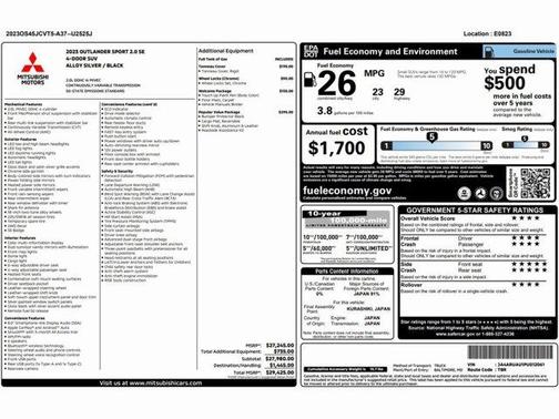 2023 Mitsubishi Outlander Sport 2.0 SE