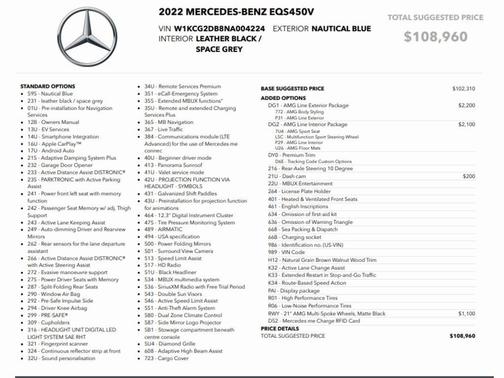 2022 Mercedes-Benz EQS 450+ Base