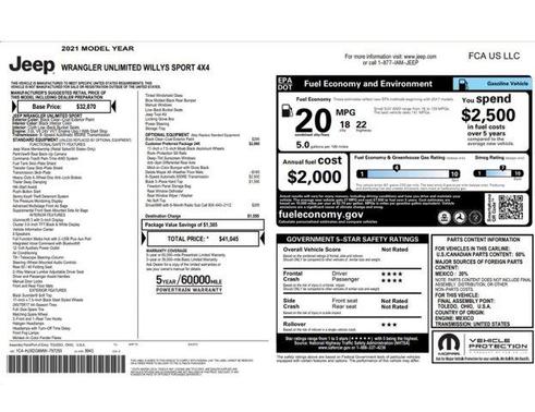 2021 Jeep Wrangler Unlimited Sport