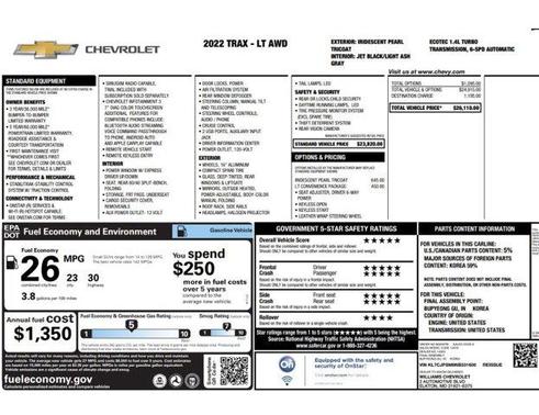Iridescent Pearl Tricoat 2022 Chevrolet Trax LT