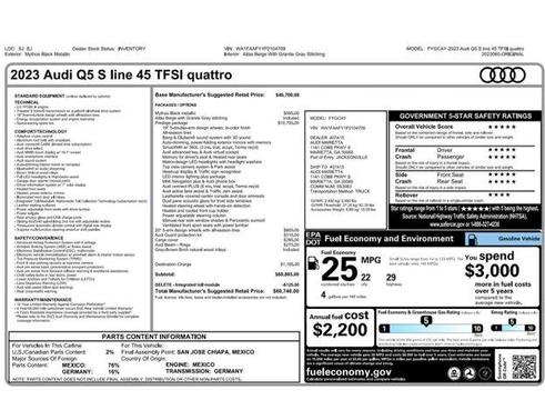 Mythos Black Metallic 2023 Audi Q5 45 S line Prestige