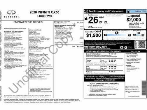 2020 INFINITI QX50 Luxe