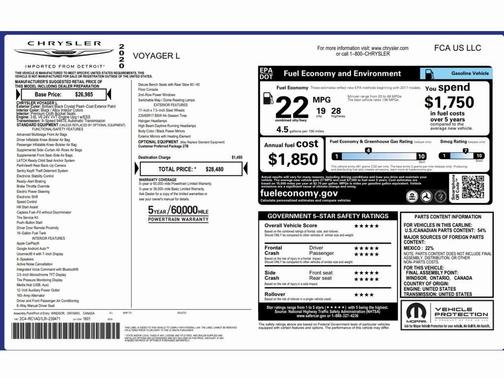 2020 Chrysler Voyager L