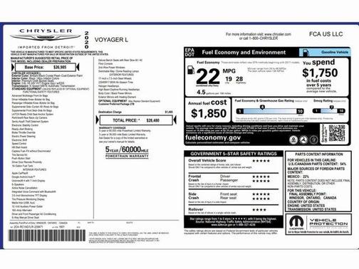 2020 Chrysler Voyager L