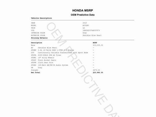 2016 Honda Accord LX