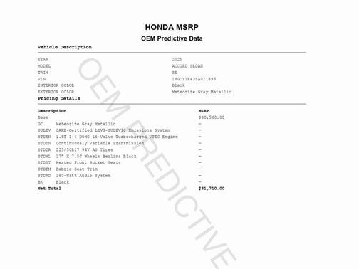 2025 Honda Accord SE