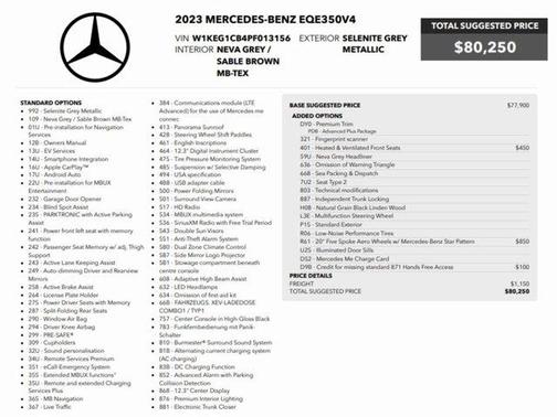 2023 Mercedes-Benz EQE 350 Base 4MATIC