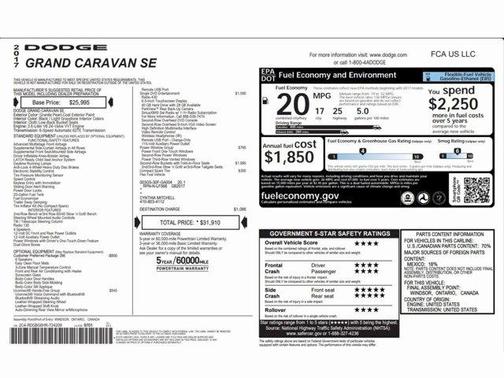 2017 Dodge Grand Caravan SE