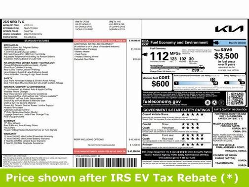 2022 Kia Niro EV S