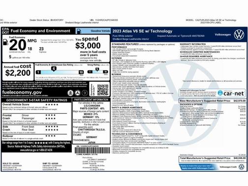 2023 Volkswagen Atlas 3.6L SE w/Technology