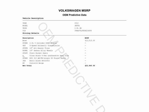 2012 Volkswagen Jetta SE